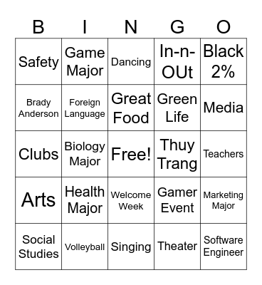 UC Irvine Bingo Card