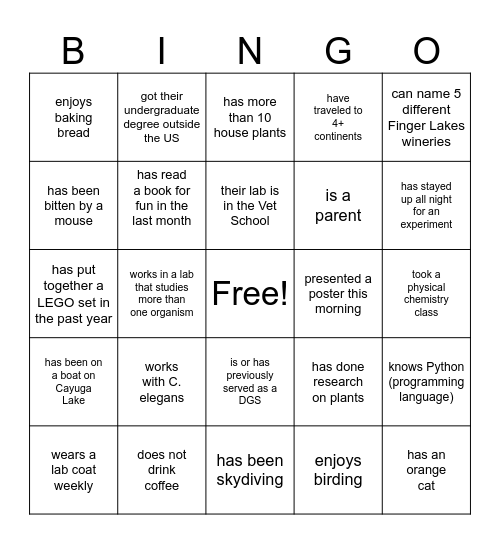 MBG Retreat Bingo Card