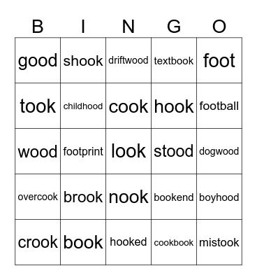 oo book Bingo Card