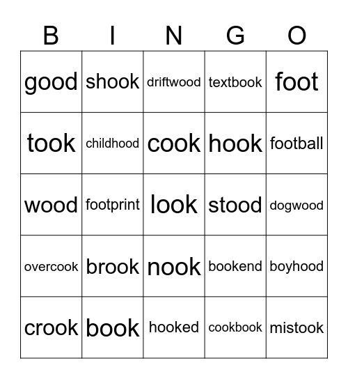 oo book Bingo Card