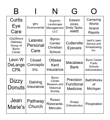 Butterfly BINGO Card