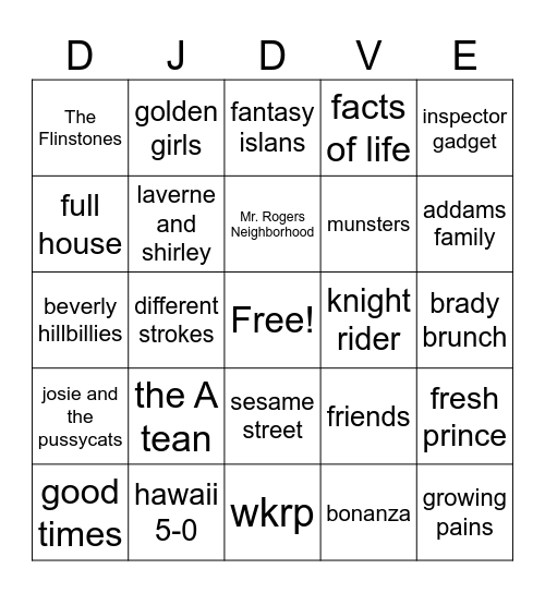 Dave's TV!! (Vol.1) Bingo Card