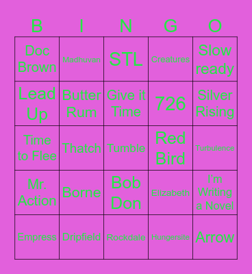 Bonni Shea Summer Tour Bingo 1 Bingo Card