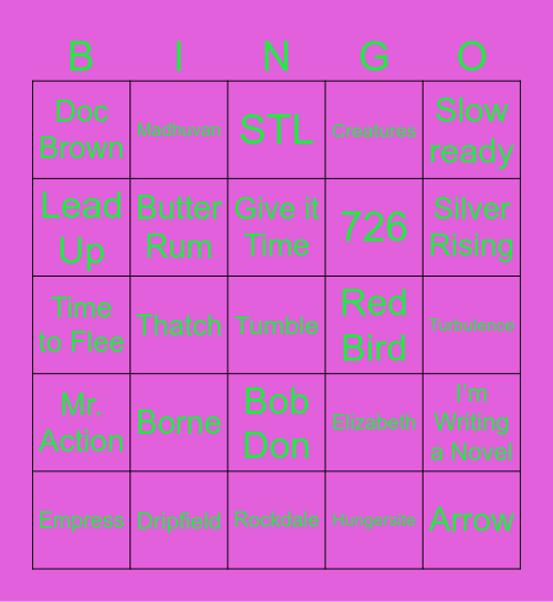 Bonni Shea Summer Tour Bingo 1 Bingo Card