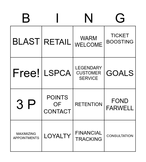 PROSPER U Bingo Card