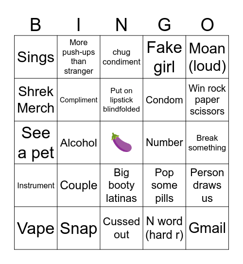 Omegle Bingo Card