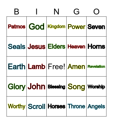 Revelation Bingo Card