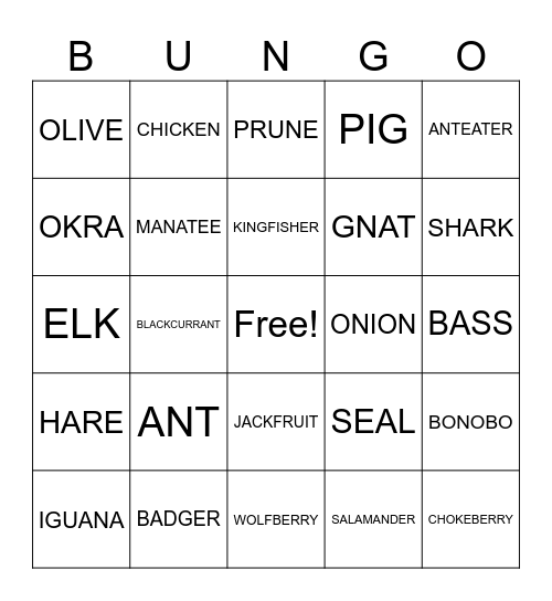RA1D: TFS Bungo Error Cards Bingo Card