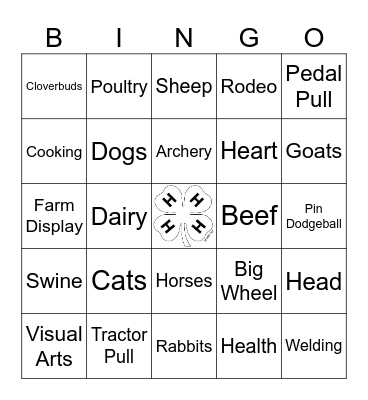 4-H Bingo Card