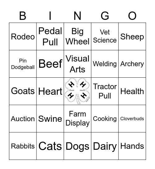 4-H Bingo Card