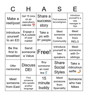 HL National Sales Rally Bingo Card