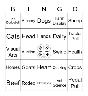 4-H Bingo Card