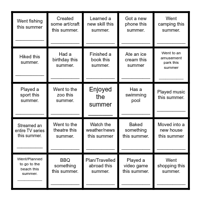 Human Bingo Card