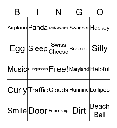 Totally Random Bingo Card