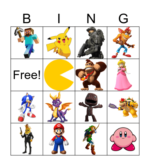 Video Game Bingo Card