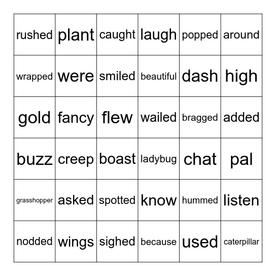 Creep Low, Fly High Bingo Card