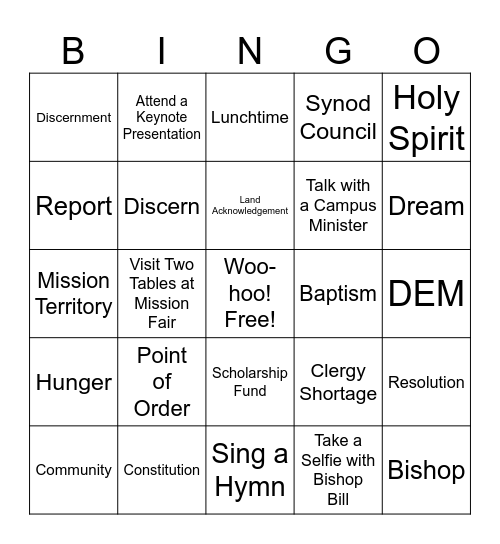 2024 I-K Synod Assembly BINGO Card