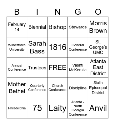 AME Bingo Card