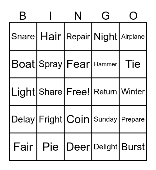 R Controlled and Vowel Teams Bingo Card