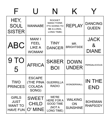SUBURDAN FOLK Bingo Card