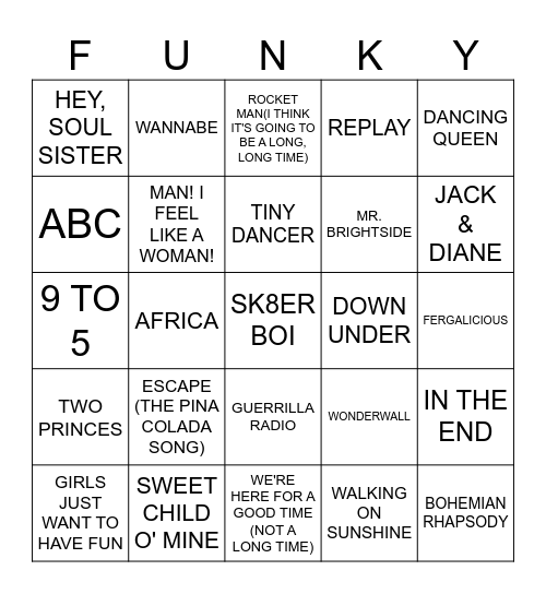 SUBURDAN FOLK Bingo Card