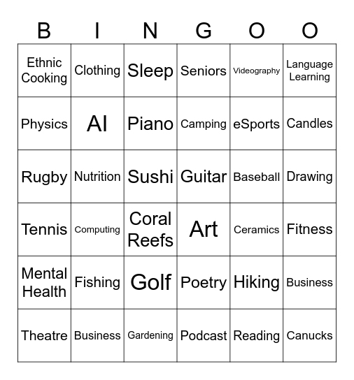 Find a Capstone Project about: Bingo Card