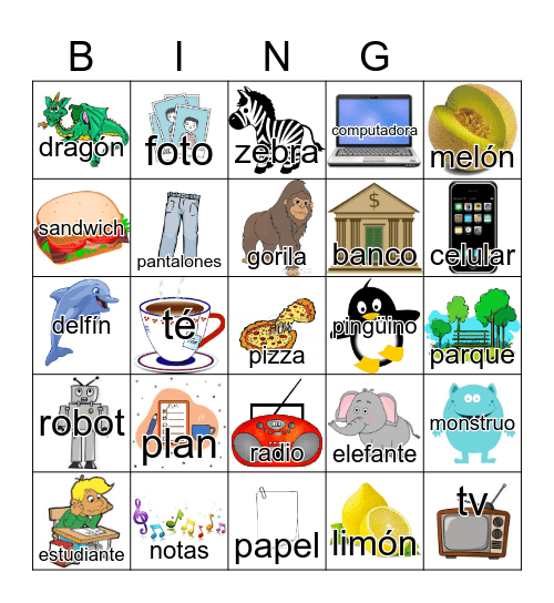 Los Cognados Bingo Card