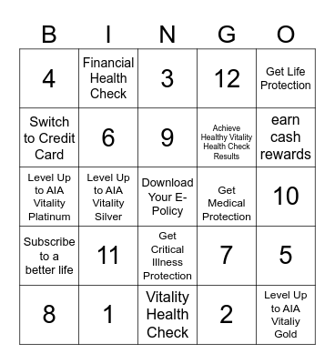 Life+ Bingo Card