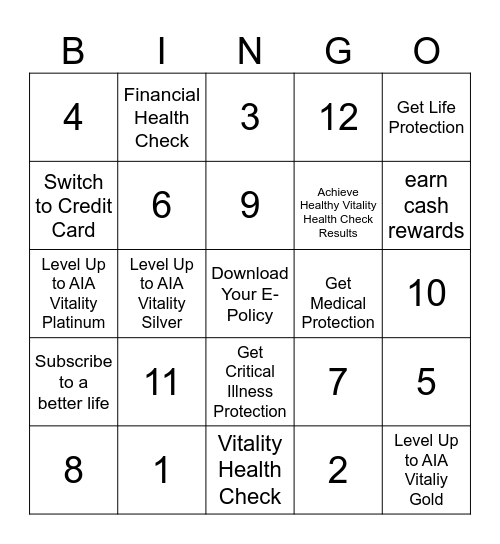 Life+ Bingo Card