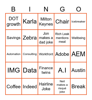 IMG Buzzword Bingo Card