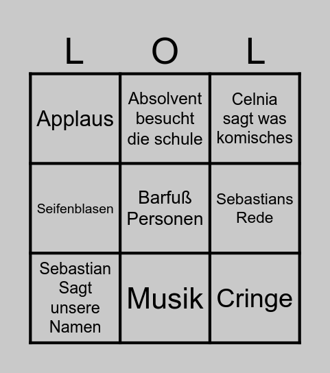 Sommerfest Bingo Card