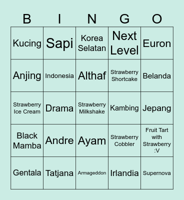 CS: Shane / Gantha’s Board Bingo Card