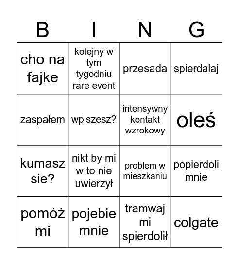 wojtek lore Bingo Card