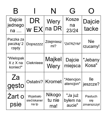 Rozładunkowe Bingo Card