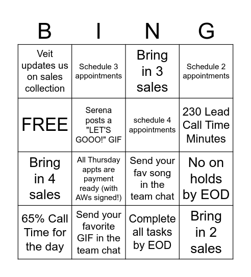 CALLSTARS WIN WEDNESDAY! Bingo Card