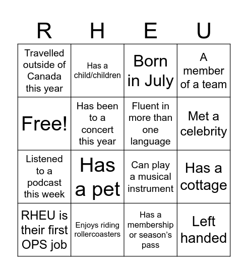 RHEU Bingo Card