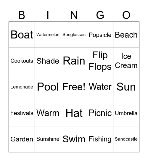 SUMMER BINGO Card