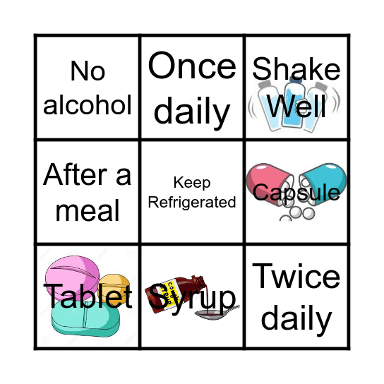 Pharmacy Bingo Card