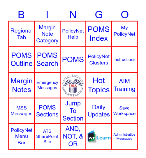PolicyNet Searching Tips and More Bingo Card