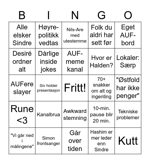 Repskap i Ap-bingo Card