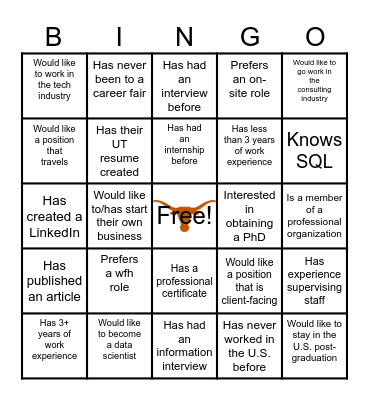 Human Bingo Card