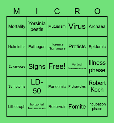 Lesson 1 & 2! Bingo Card