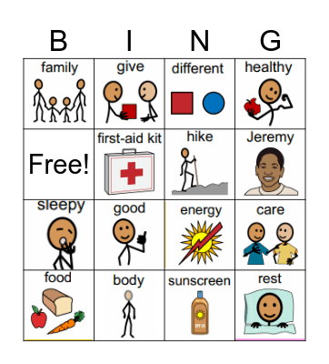 Words of the Week Bingo Card