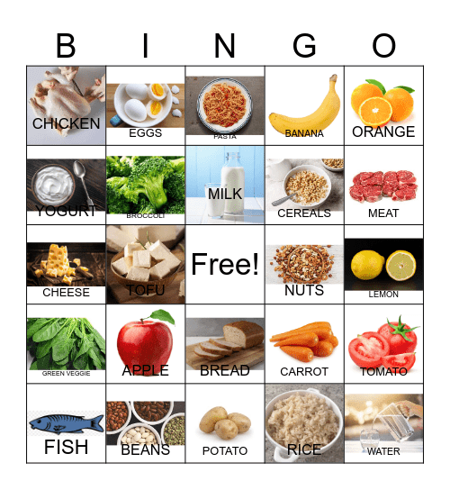 HEALTHY FOOD Bingo Card