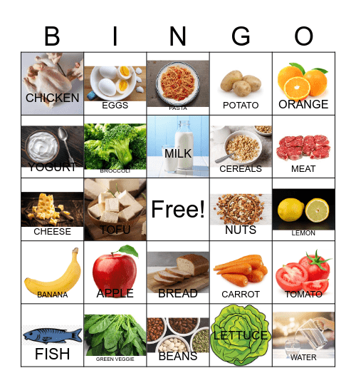 HEALTHY FOOD Bingo Card