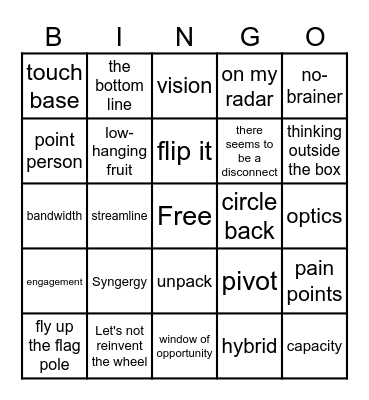 JSB Lingo Bingo Card