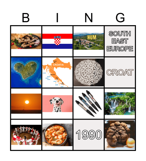 CROATIA Bingo Card