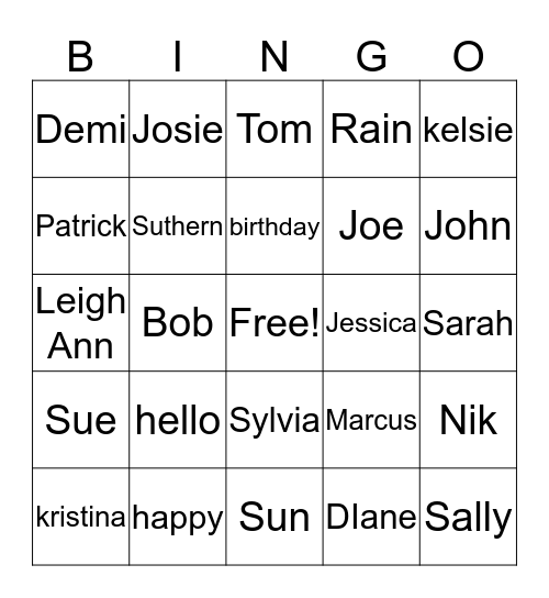 Kristina & Kelsie's Birthday Bingo  Bingo Card