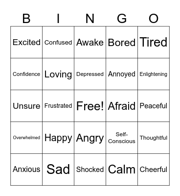 Music and Emotions Bingo Card