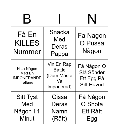 Ome Bingo Card
